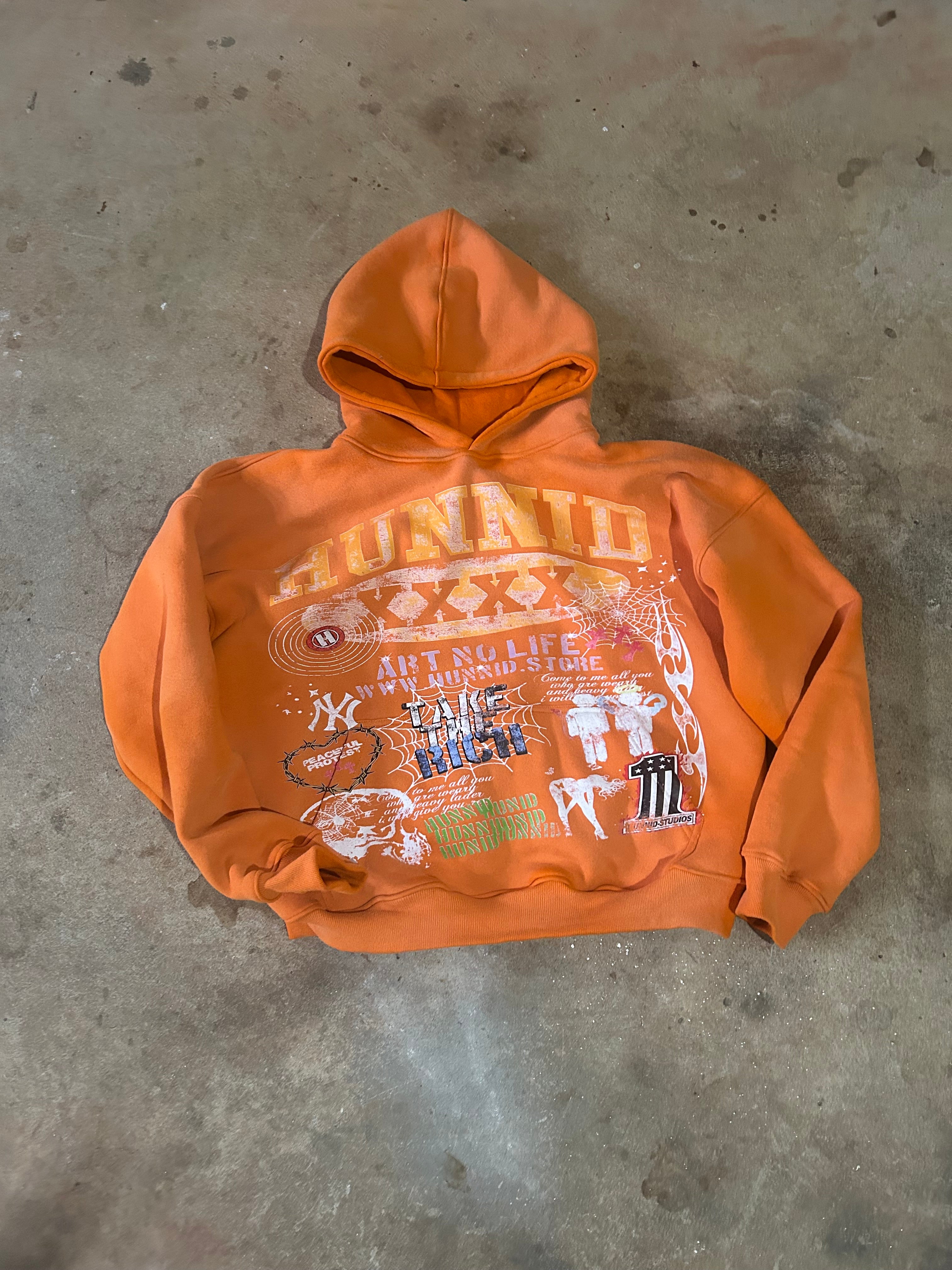 Orange ART NO LIFE Hoodie